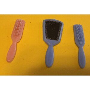 Vintage Barbie Mirror Brushes For Dresser